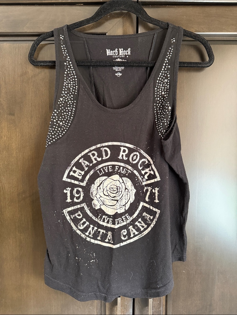 Hard Rock couture collection tank with mesh and studs